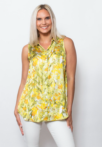 Sno Skins Sleeveless Print Charmeuse Blouse